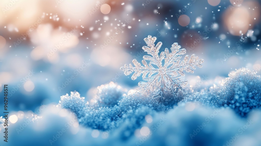 Delicate Snowflake in Frosty Wonderland Generative AI Delicate Snowflake in Frosty Wonderland Generative AI