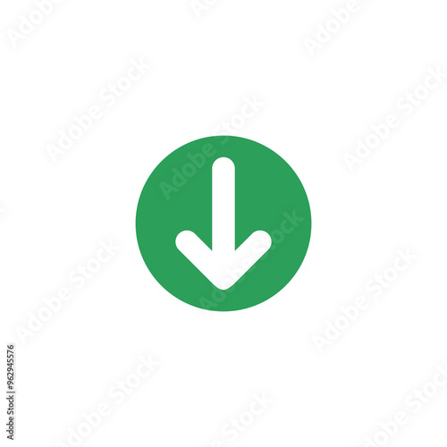 Arrow down icon isolated on transparent background