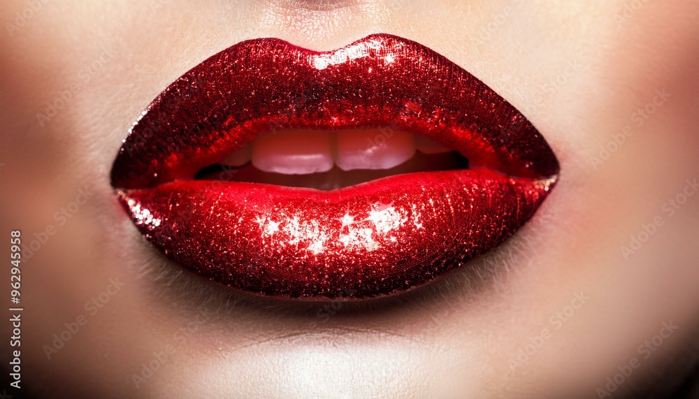 Fototapeta premium beautiful young woman lips, AI generated