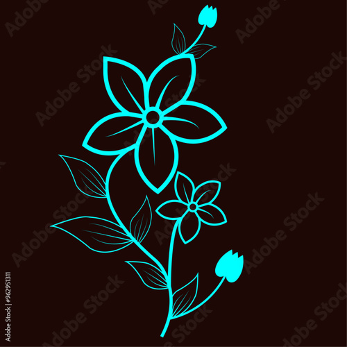 Collection of spring colorful flower elements vector. Set floral of wildflower, leaf branch, other background. Hand drawn blossom illustration for.Vector Beautiful Flowers Set