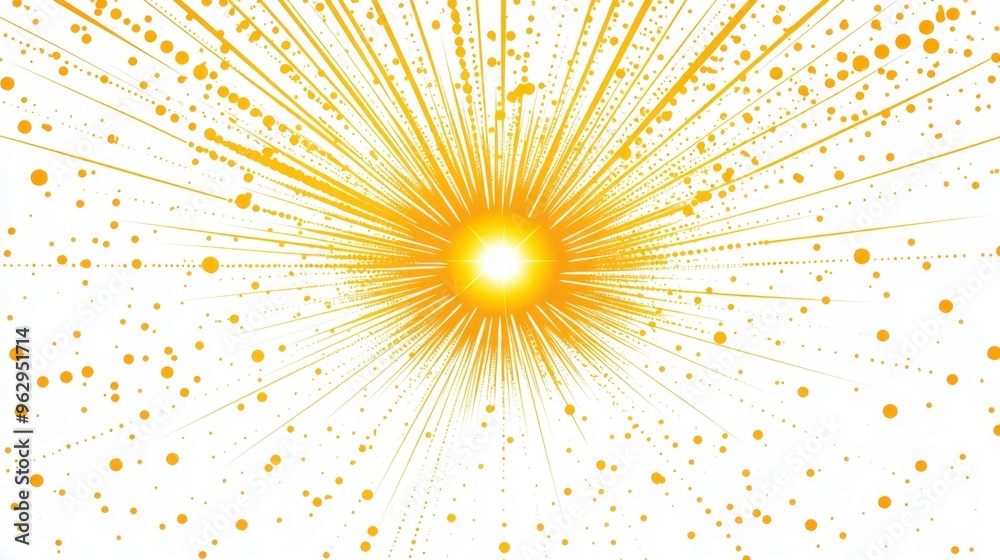 Fototapeta premium Radiant Golden Sunburst Generative AI