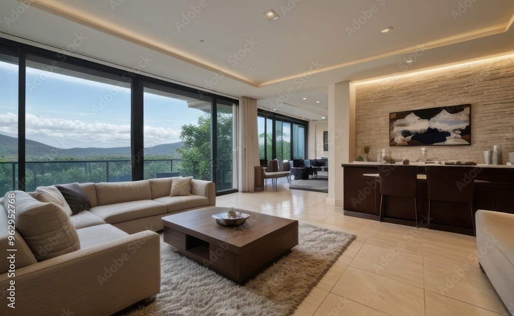 Fototapeta premium Modern luxury living room interior design