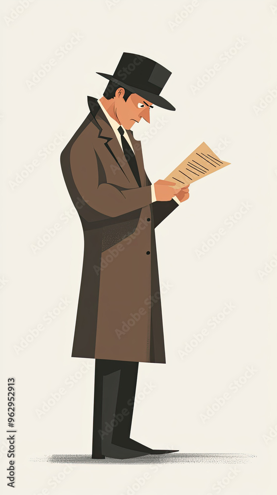 The Case File: A Classic Detective Ponders Clues in a Simple Illustration. The Case File: A Classic Detective Ponders Clues in a Simple Illustration.