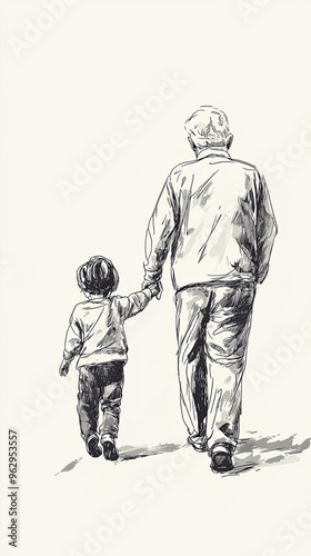 A Grandfather's Guiding Hand: A simple sketch captures the love and connection between generations