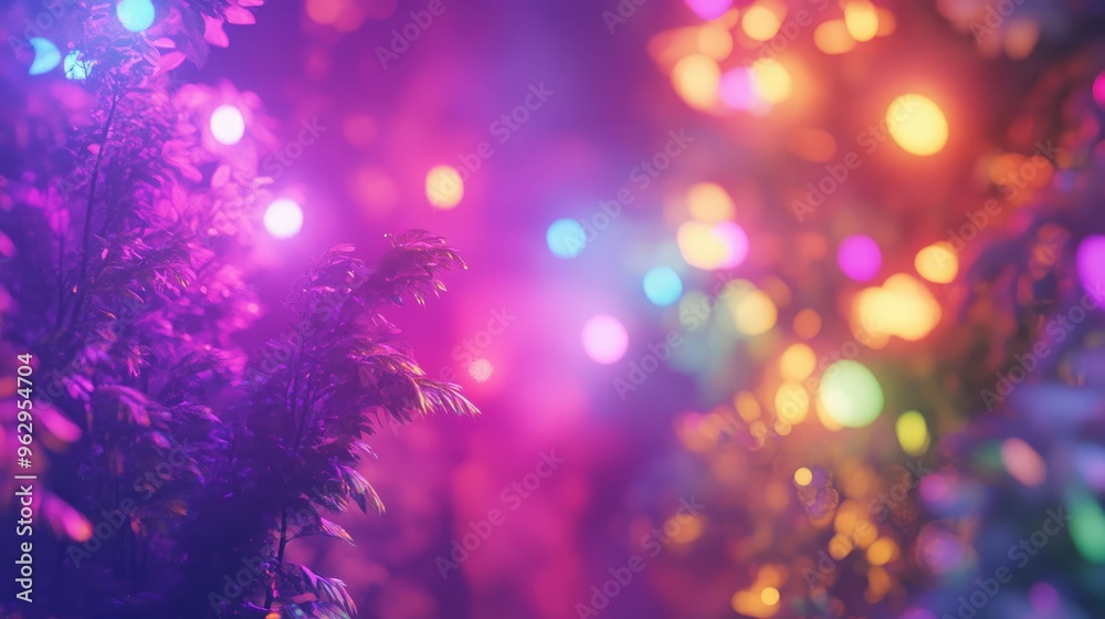 Colorful lights in a dreamy haze