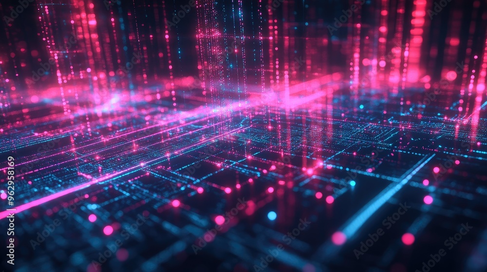 Glowing lines symbolizing AI innovation Glowing lines symbolizing AI innovation