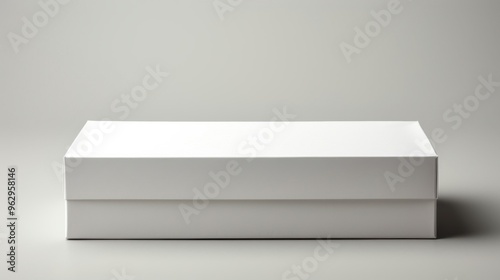 white blank box mockup on grey background