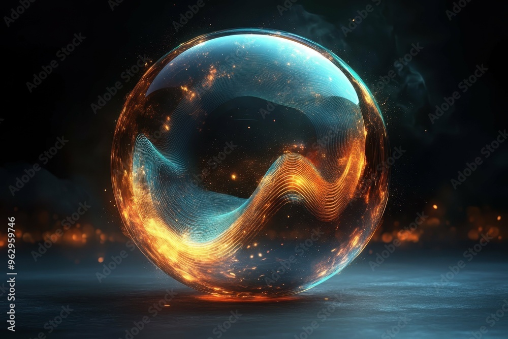 A 3D rendered bubble filled with vibrant, swirling sound waves, symbolizing freedom of speech, showcasing the dynamic nature of ideas and expression in a modern context. A 3D rendered bubble filled with vibrant, swirling sound waves, symbolizing freedom of speech, showcasing the dynamic nature of ideas and expression in a modern context.