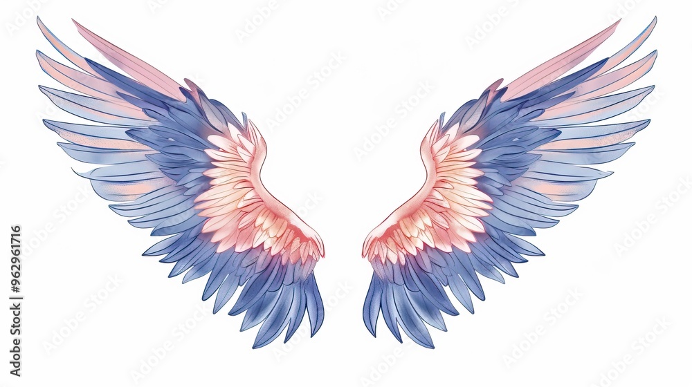 Obraz premium pairs of wings, graphic illustration