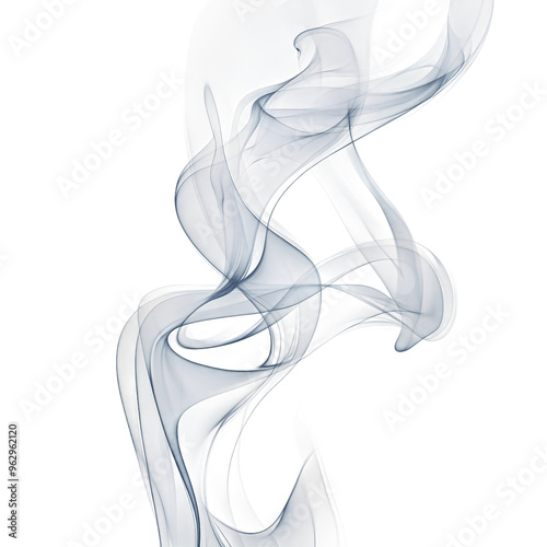 Delicate wisps of smoke swirling gracefully isolated on transparent background