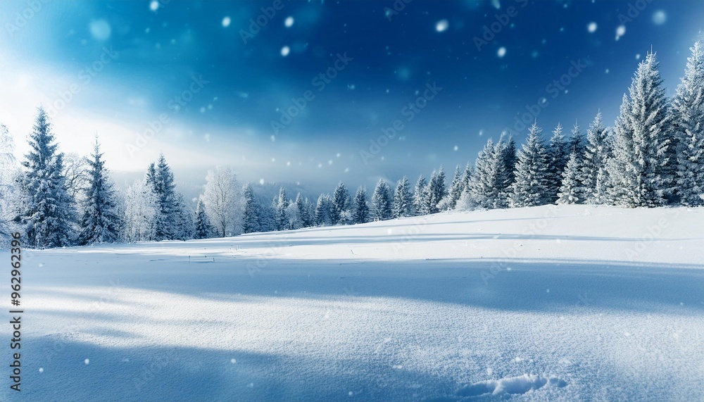 Snowy scene with distant trees Snowy scene with distant trees
