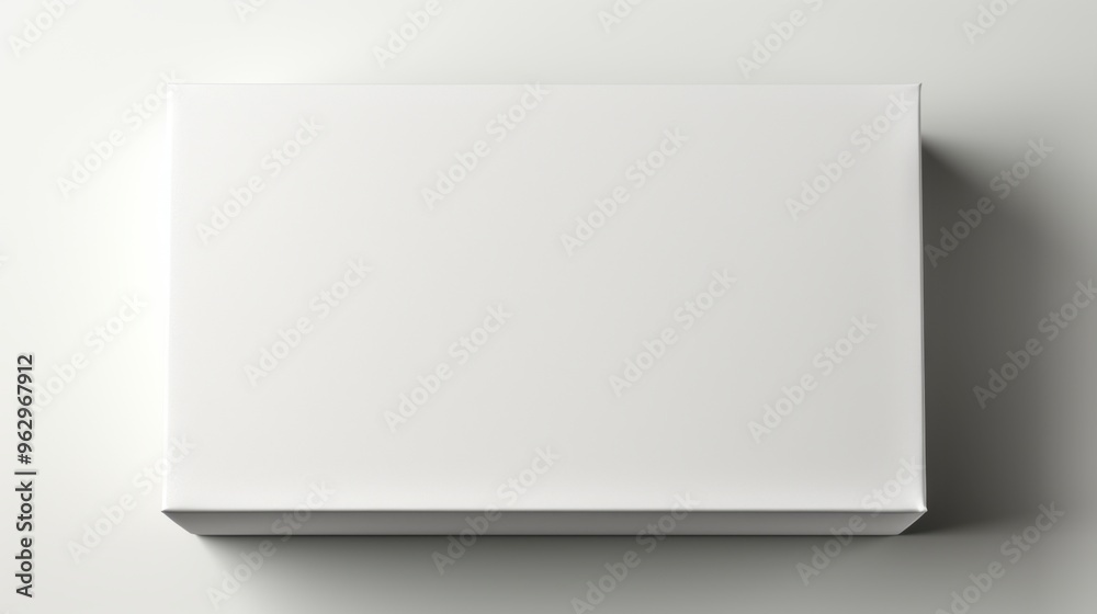 Top view of Blank white box mockup on white background Top view of Blank white box mockup on white background