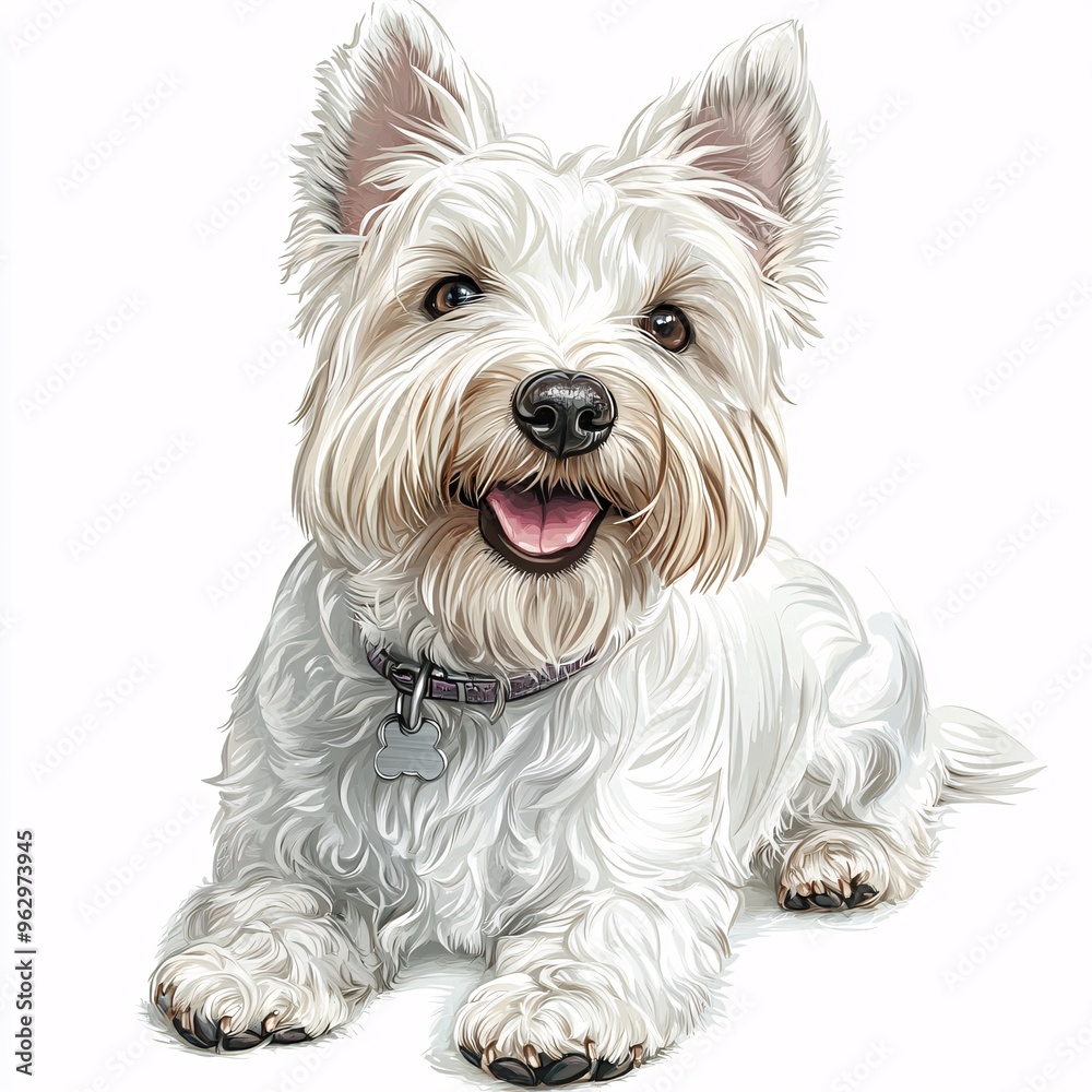 Cute West Highland White Terrier Clipart for Crafting and Digital Design Projects on White Background - High Resolution Illustration Cute West Highland White Terrier Clipart for Crafting and Digital Design Projects on White Background - High Resolution Illustration