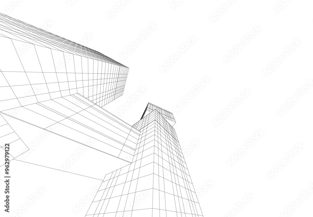 Architectural 3d drawing vector illustration Architectural 3d drawing vector illustration