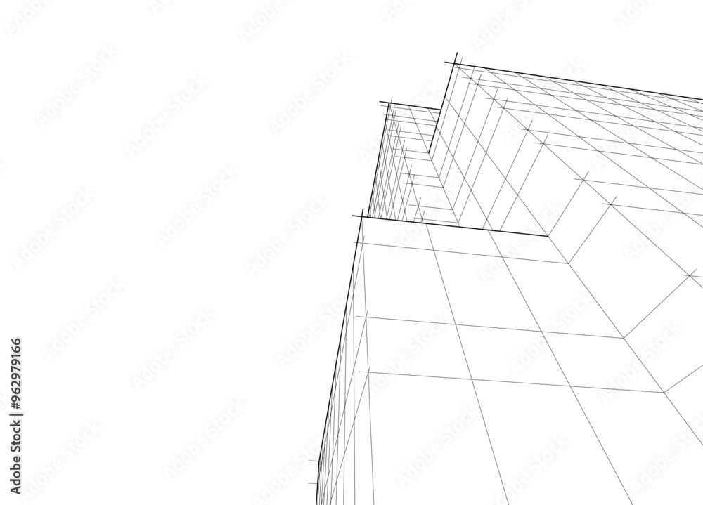 Architectural 3d drawing vector illustration Architectural 3d drawing vector illustration