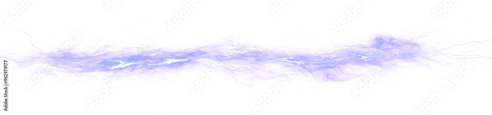 Horizontal of Abstract purple and blue lightning strike isolate on transparent background, png, cutout Horizontal of Abstract purple and blue lightning strike isolate on transparent background, png, cutout