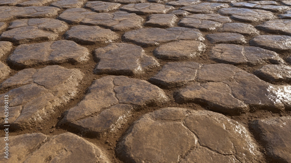 Texture of cracked, parched mud with deep cracks forming polygonal shapes Texture of cracked, parched mud with deep cracks forming polygonal shapes