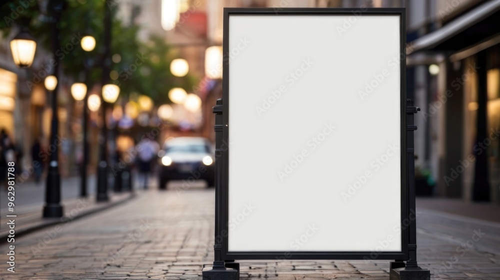 blank screen store sign mockup in front of a restaurant or cafe blank screen store sign mockup in front of a restaurant or cafe