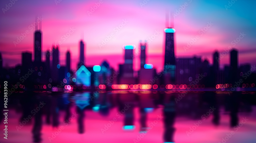 Fototapeta premium city skyline at night