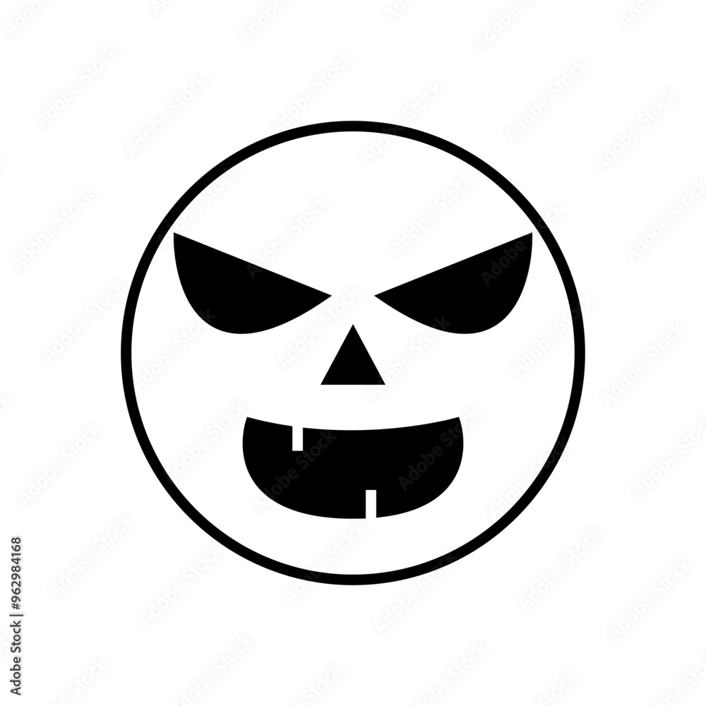Halloween face icon vector. Scary face illustration sign. Funny Face symbol. Pumpkin face logo.