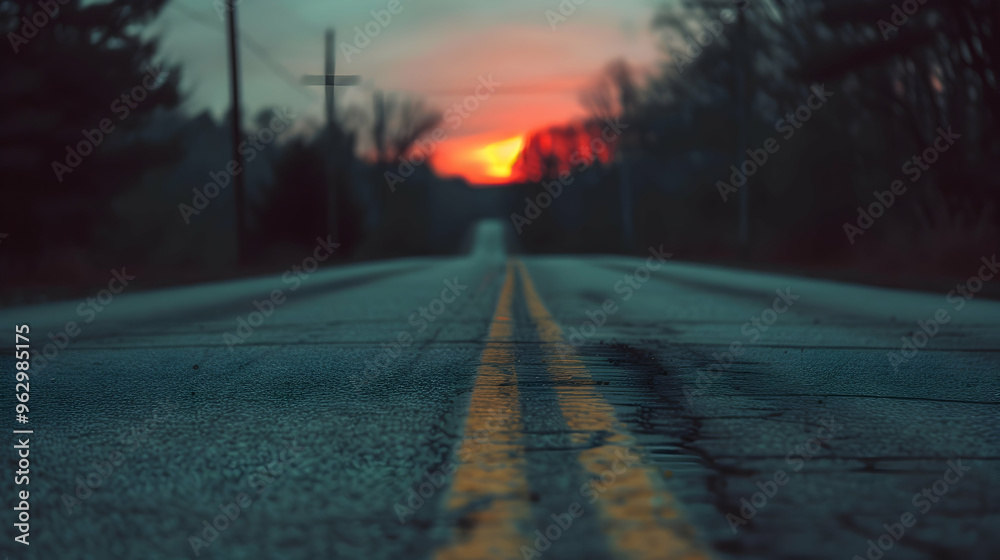 Fototapeta premium sunset on the road