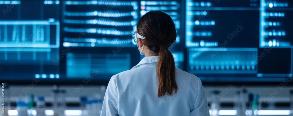 AI-guided gene editing in a futuristic laboratory, biotechnology AI-guided gene editing in a futuristic laboratory, biotechnology