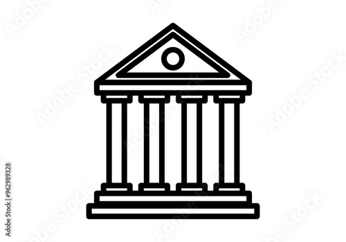 Icono de templo griego representando un museo