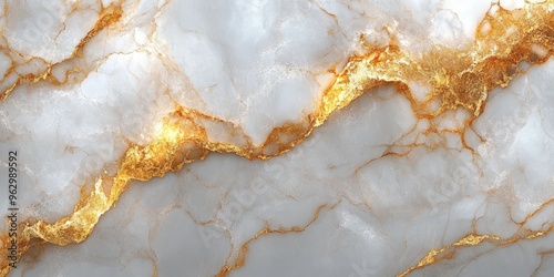 White Marble with Gold Veins