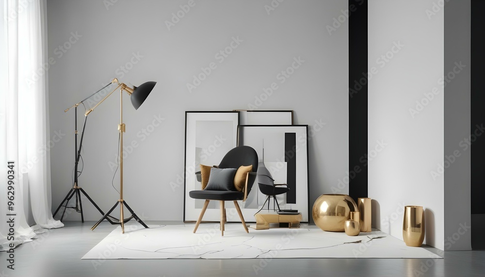 Photo interior modern design room 3d illustration Photo interior modern design room 3d illustration