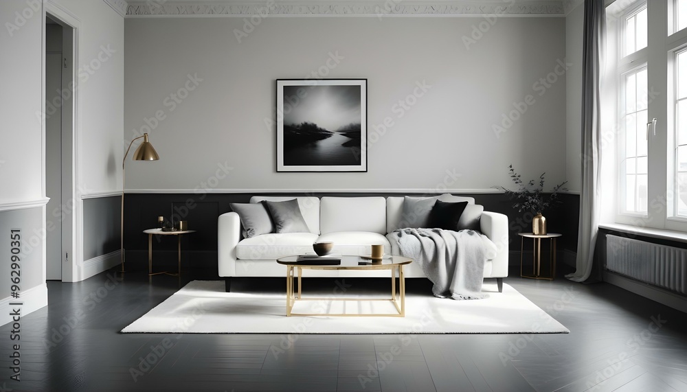 Photo interior modern design room 3d illustration Photo interior modern design room 3d illustration