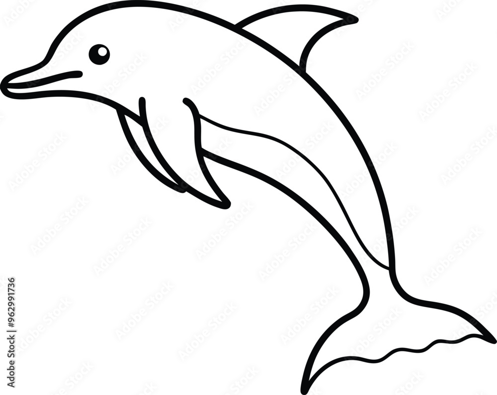 Obraz premium Dolphin Dive and Leap Coloring Fun with Vector Illustrations