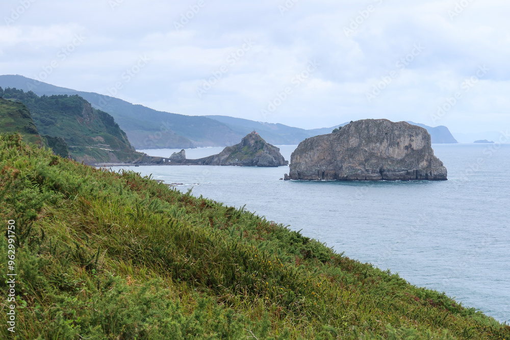 Cloudy Day Over Gaztelugatxe from Matxitxako Lighthouse Cloudy Day Over Gaztelugatxe from Matxitxako Lighthouse