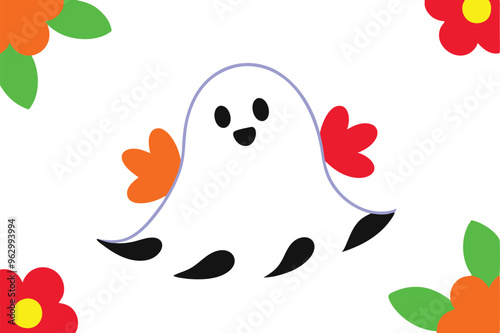 Floating Flowers and Ghost Vector Design
