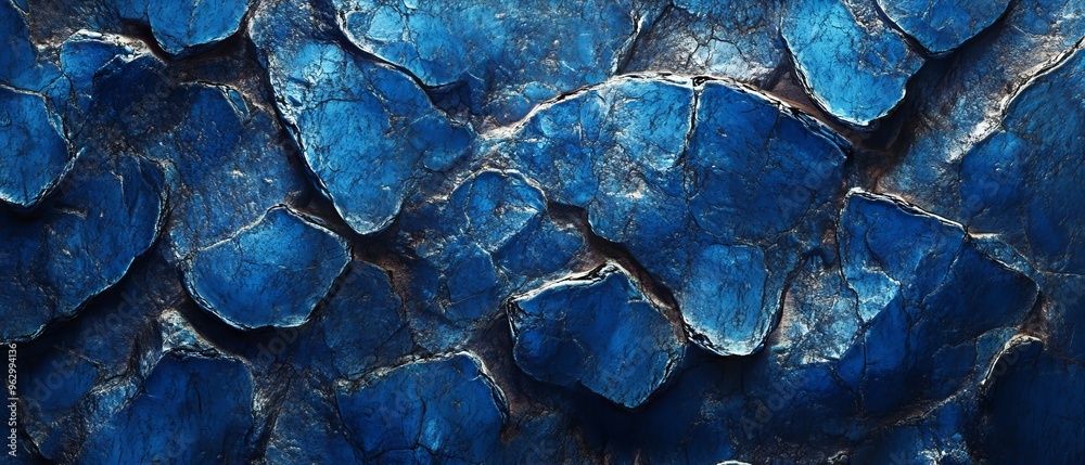 Fototapeta premium Blue abstract lava stone texture background with natural volcanic rock patterns, textured surface design for use in creative projects, wall art, digital backgrounds, or architectural elements