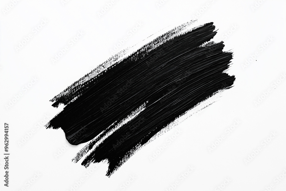 bright black brush stroke of paint on white background bright black brush stroke of paint on white background