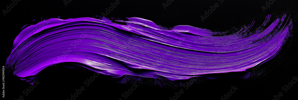 bright purple brush stroke paint on black background