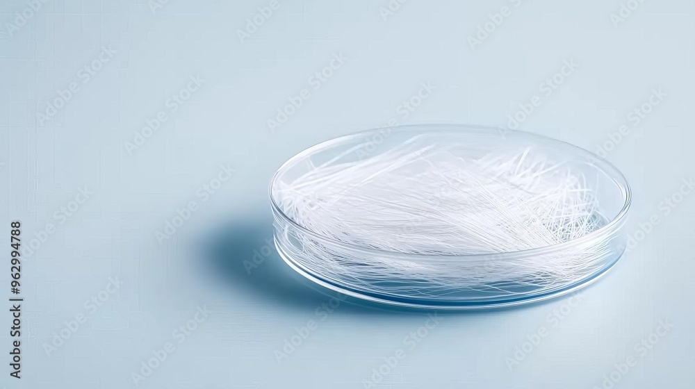 Petri dish with synthetic spider silk fibers, strong biomaterials, biotechnology Petri dish with synthetic spider silk fibers, strong biomaterials, biotechnology