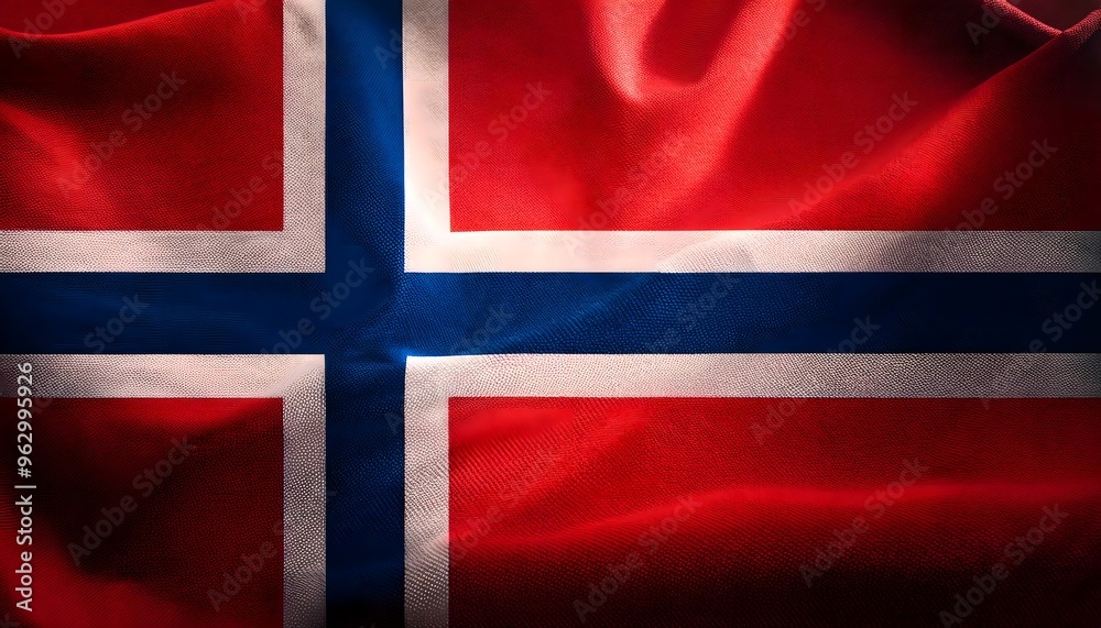Obraz premium Norwegian Flag with Nordic Cross