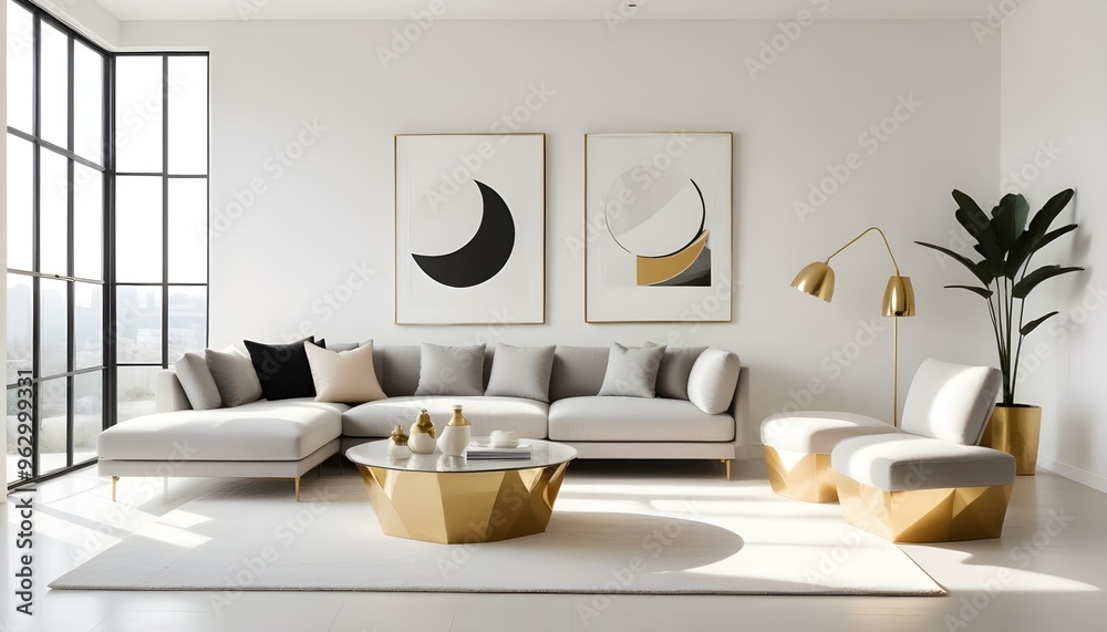Photo interior modern design room 3d illustration Photo interior modern design room 3d illustration