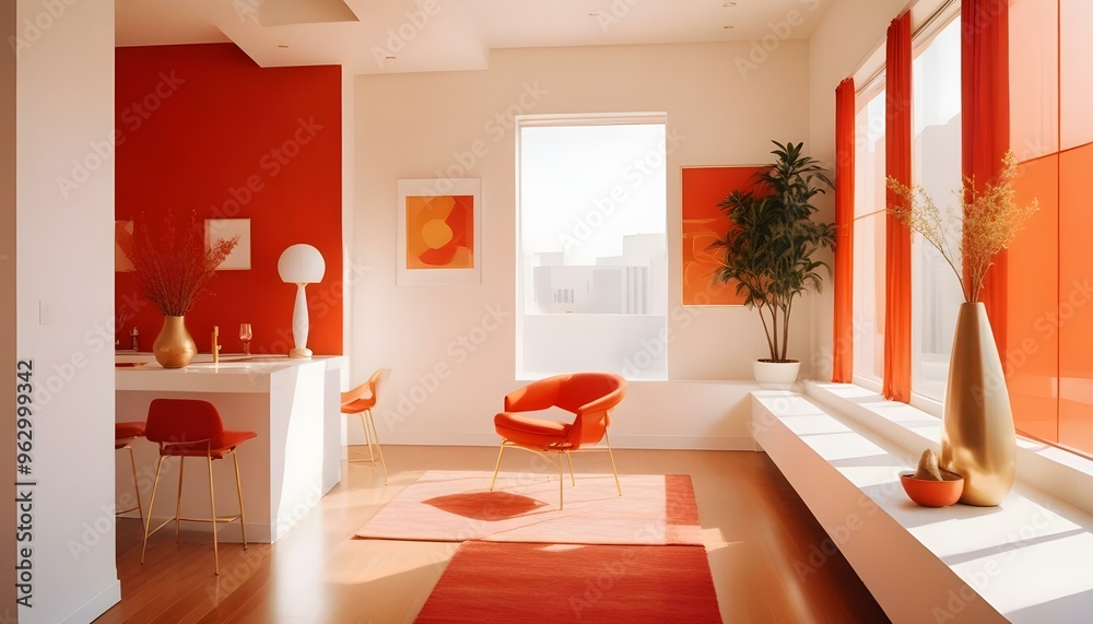 Fototapeta premium Photo interior modern design room 3d illustration