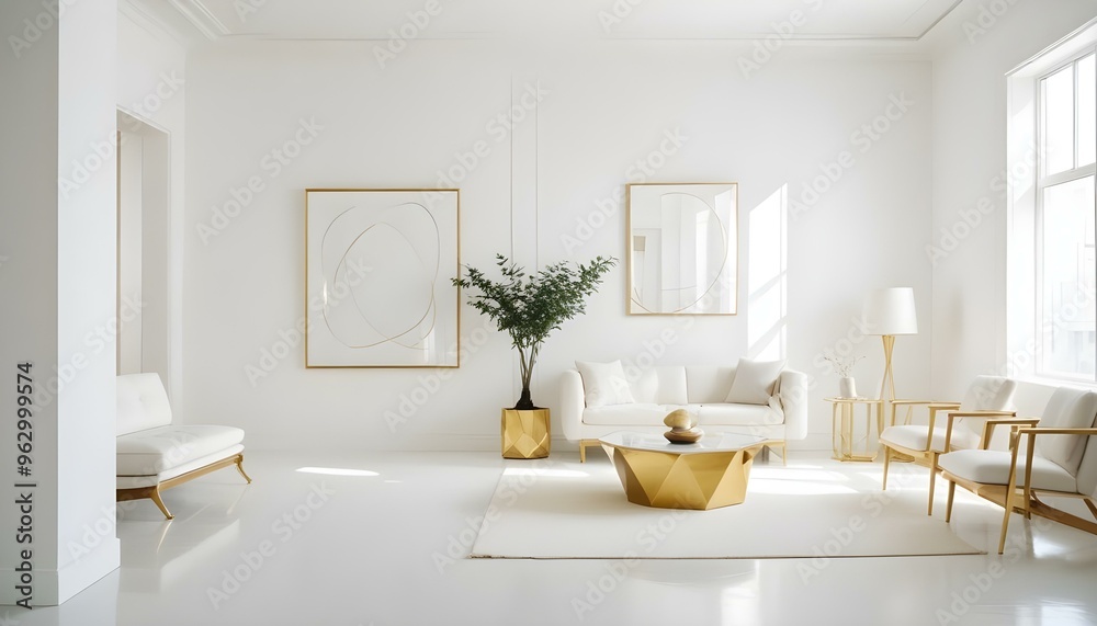 Fototapeta premium Photo interior modern design room 3d illustration