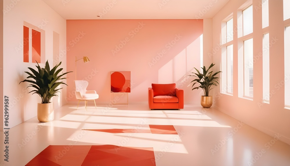 Fototapeta premium Photo interior modern design room 3d illustration