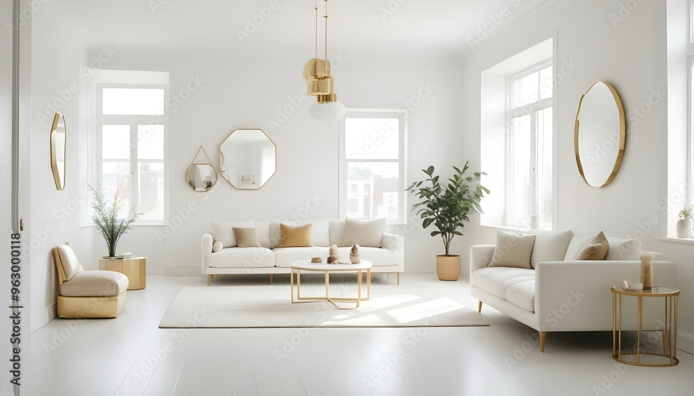 Fototapeta premium Photo interior modern design room 3d illustration