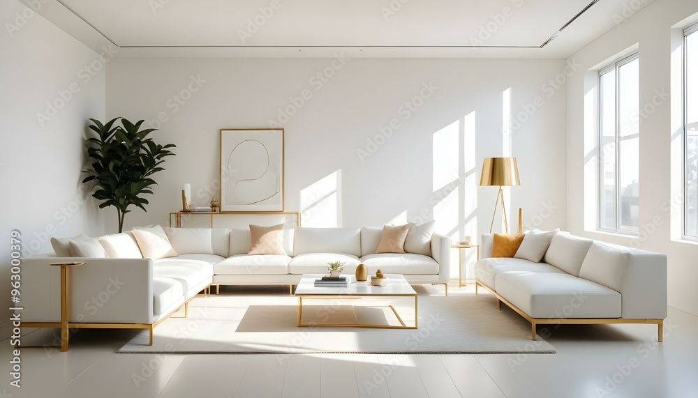 Fototapeta premium Photo interior modern design room 3d illustration