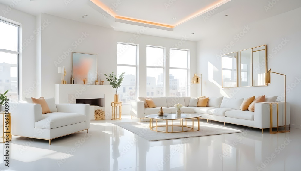 Fototapeta premium Photo interior modern design room 3d illustration