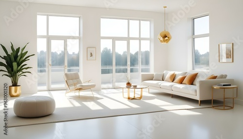 Photo interior modern design room 3d illustration