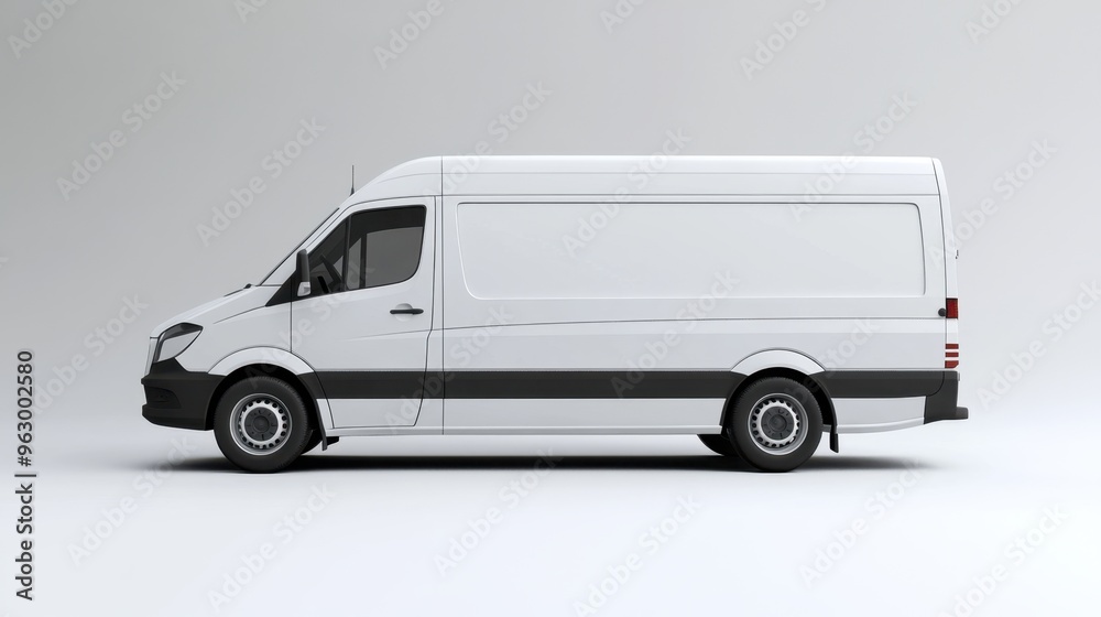Industrial van isolated on a plain white background, leaving space for customizable text or logos. Industrial van isolated on a plain white background, leaving space for customizable text or logos.