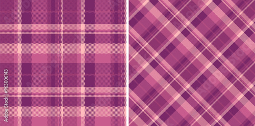 Textile background texture of check plaid fabric with a pattern tartan seamless vector. Set in novelty colors for vogue fashion trends in the season.