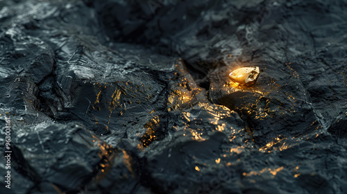 Gold ore found in rock layers