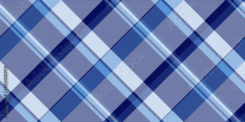 Paisley tartan plaid background, illustration check pattern vector. Winter seamless texture textile fabric in blue and light colors.